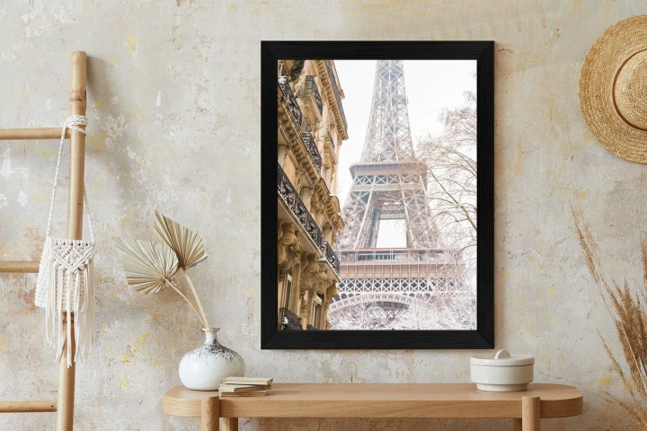 Plakat Wieża Eiffla W Paryżu Zimą