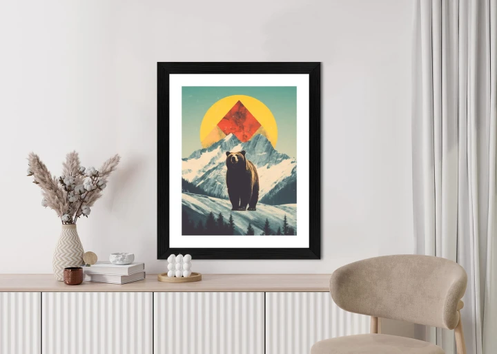 Plakat Niedźwiedź W Górach Zimą