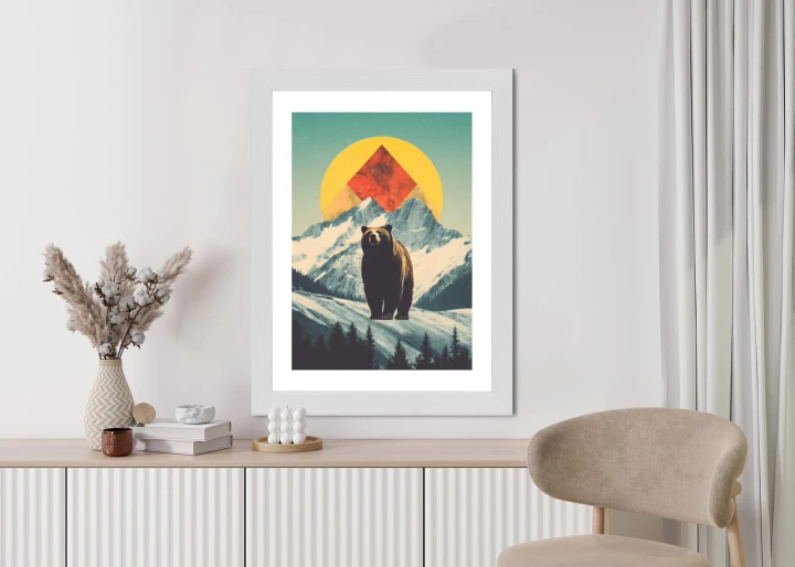 Plakat Niedźwiedź W Górach Zimą