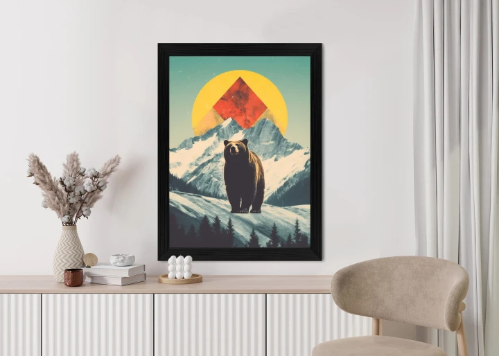Plakat Niedźwiedź W Górach Zimą