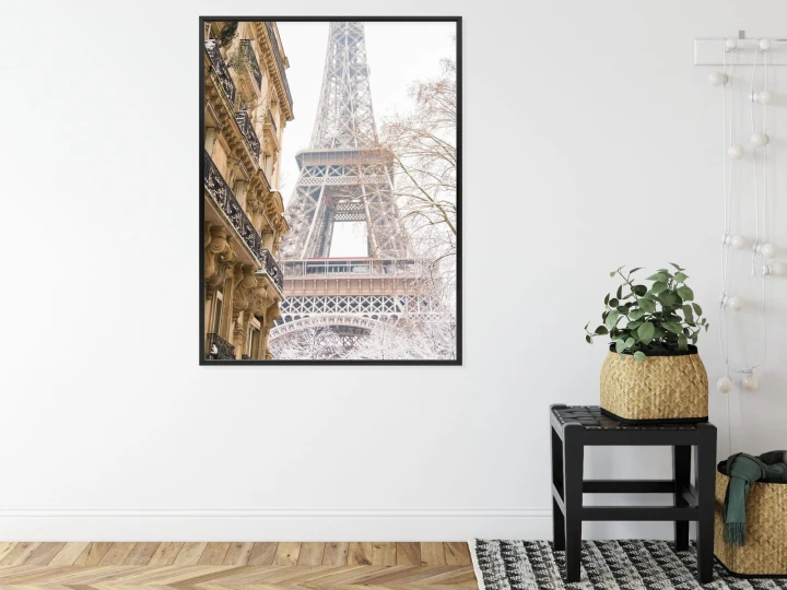 Plakat Wieża Eiffla W Paryżu Zimą