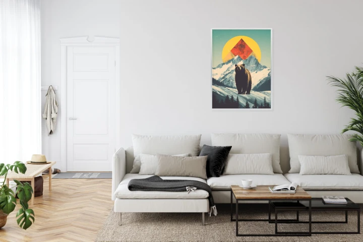 Plakat Niedźwiedź W Górach Zimą