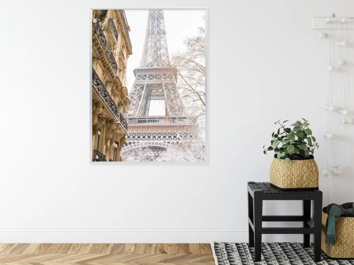 Plakat Wieża Eiffla W Paryżu Zimą