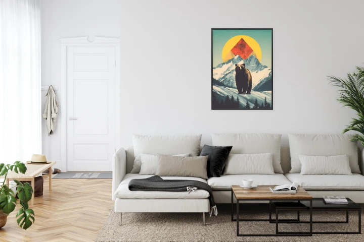 Plakat Niedźwiedź W Górach Zimą