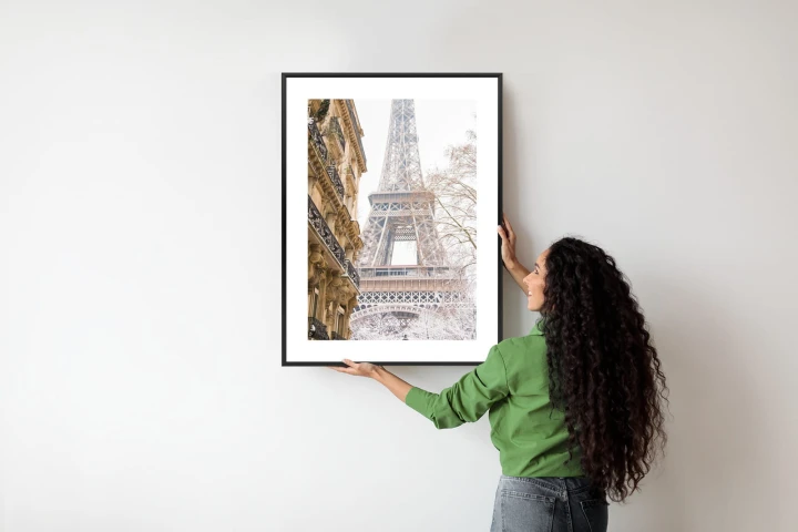 Plakat Wieża Eiffla W Paryżu Zimą