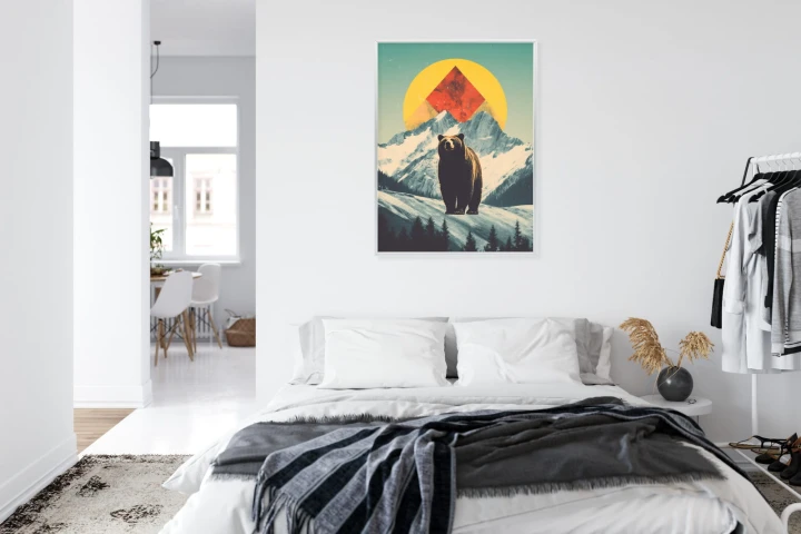 Plakat Niedźwiedź W Górach Zimą