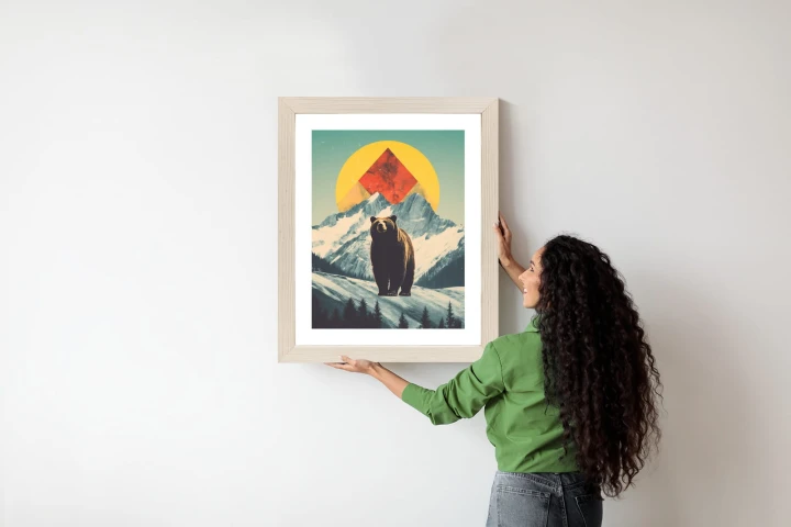 Plakat Niedźwiedź W Górach Zimą