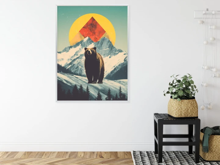 Plakat Niedźwiedź W Górach Zimą