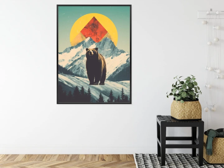 Plakat Niedźwiedź W Górach Zimą