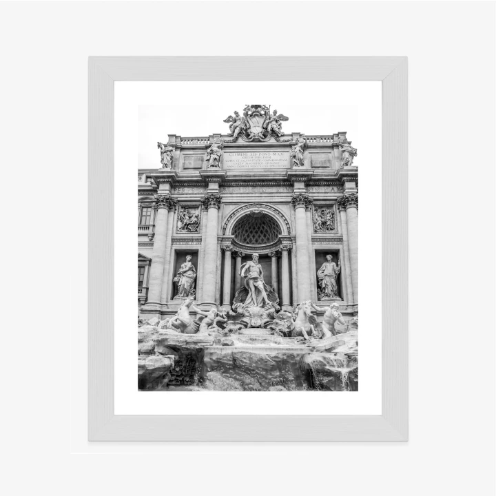 Plakat Fontanna Di Trevi W Rzymie Z Posągami W Czerni I Bieli
