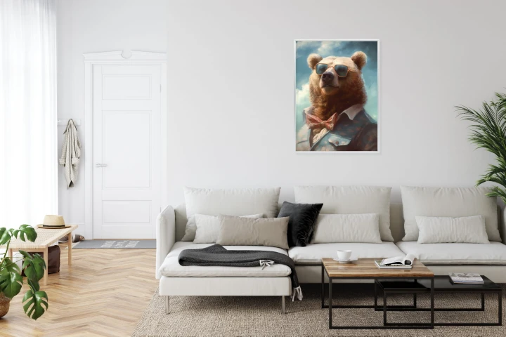 Plakat Niedźwiedź W Muszce I Okularach