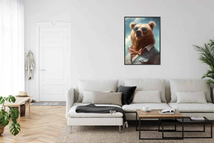Plakat Niedźwiedź W Muszce I Okularach