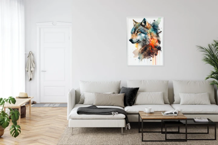 Plakat Wielokolorowy Portret Wilka