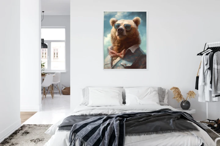 Plakat Niedźwiedź W Muszce I Okularach