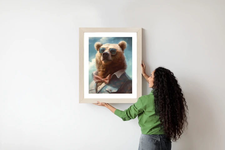 Plakat Niedźwiedź W Muszce I Okularach