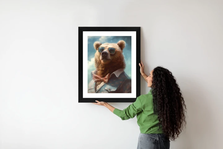 Plakat Niedźwiedź W Muszce I Okularach
