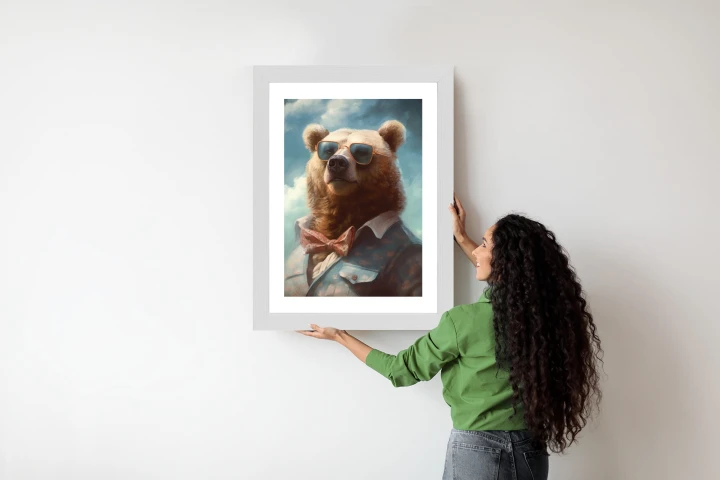 Plakat Niedźwiedź W Muszce I Okularach