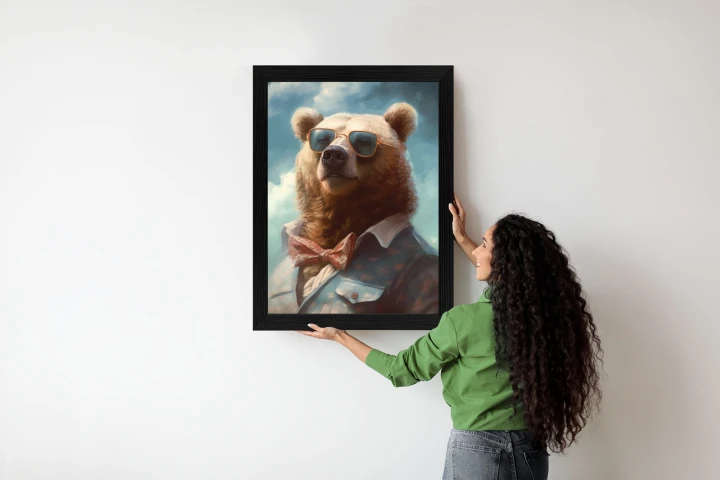 Plakat Niedźwiedź W Muszce I Okularach