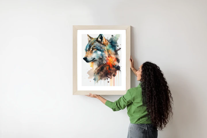 Plakat Wielokolorowy Portret Wilka