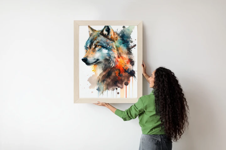 Plakat Wielokolorowy Portret Wilka
