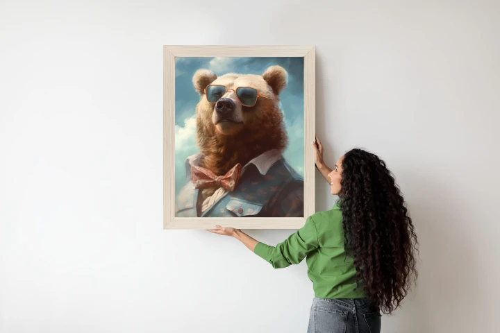 Plakat Niedźwiedź W Muszce I Okularach