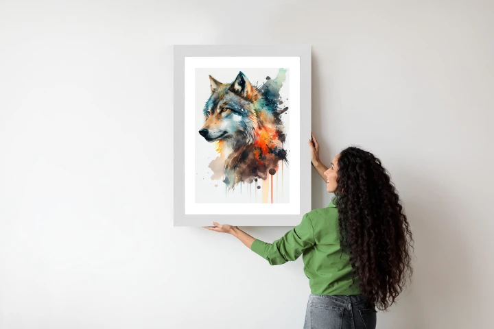 Plakat Wielokolorowy Portret Wilka