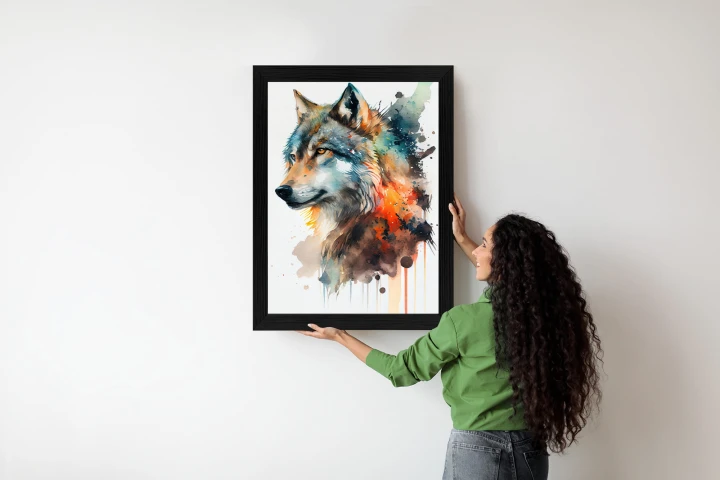 Plakat Wielokolorowy Portret Wilka