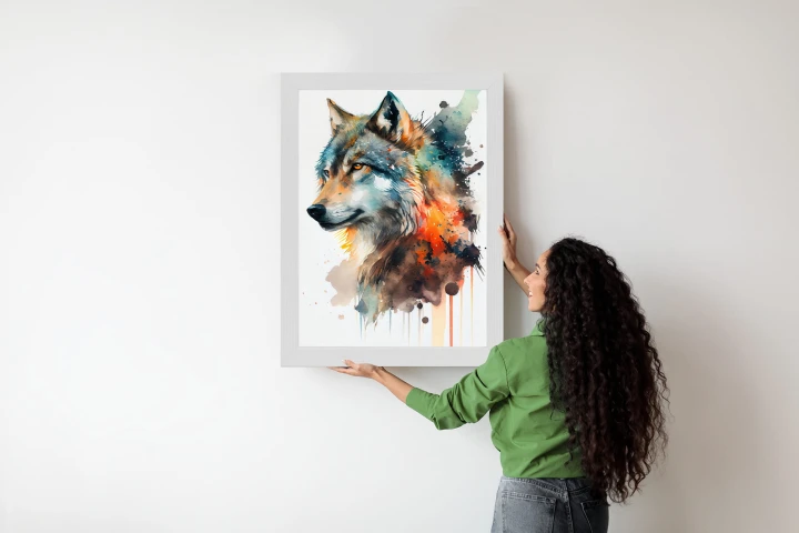Plakat Wielokolorowy Portret Wilka