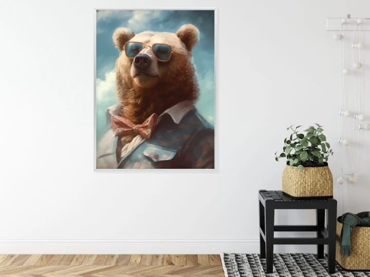 Plakat Niedźwiedź W Muszce I Okularach