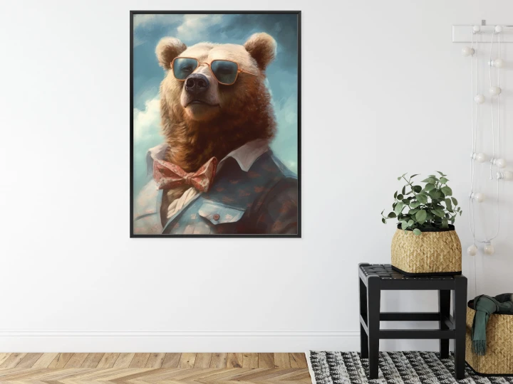 Plakat Niedźwiedź W Muszce I Okularach
