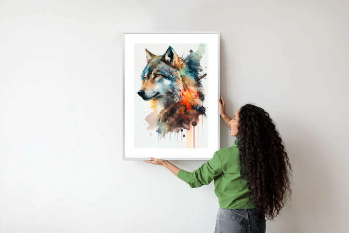 Plakat Wielokolorowy Portret Wilka