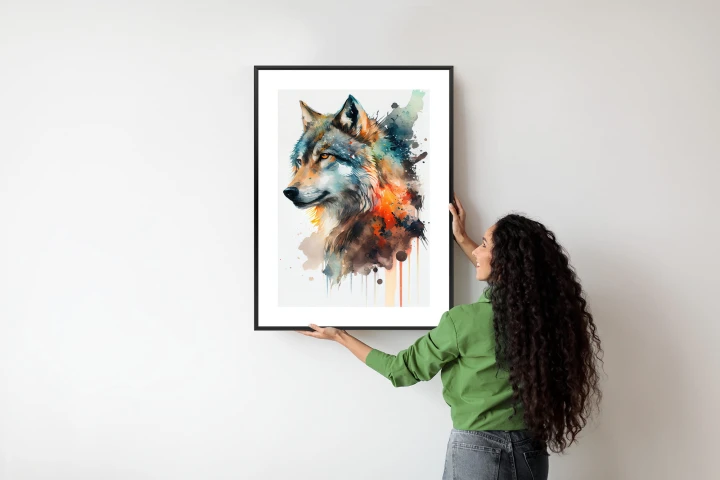 Plakat Wielokolorowy Portret Wilka