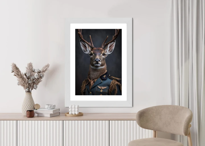 Plakat Jeleń W Wojskowym Mundurze