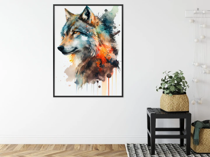 Plakat Wielokolorowy Portret Wilka