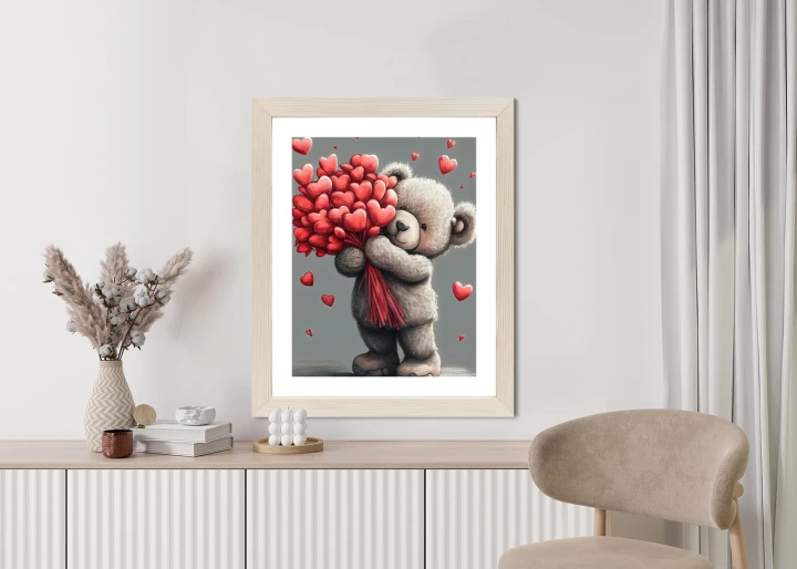 Plakat Niedźwiadek Z Serduszkami