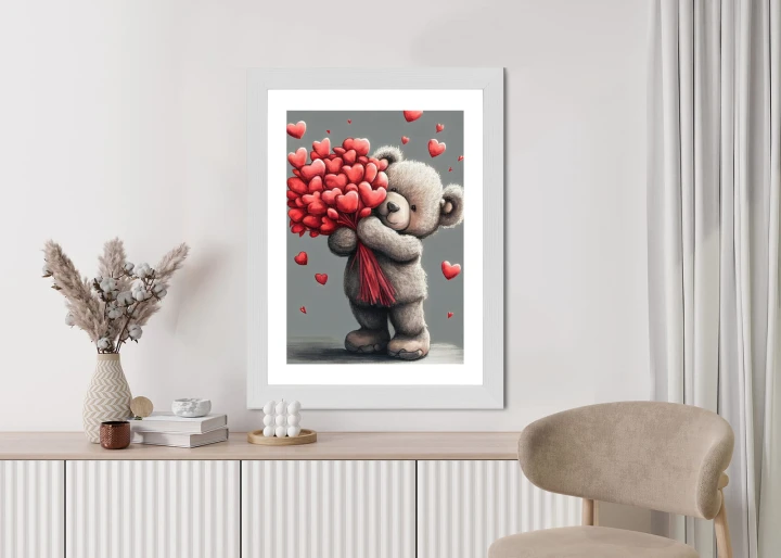 Plakat Niedźwiadek Z Serduszkami