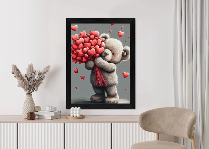 Plakat Niedźwiadek Z Serduszkami