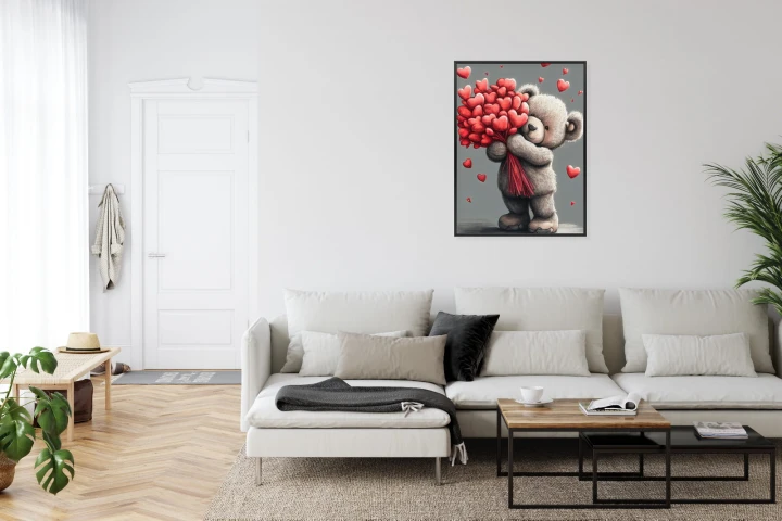 Plakat Niedźwiadek Z Serduszkami