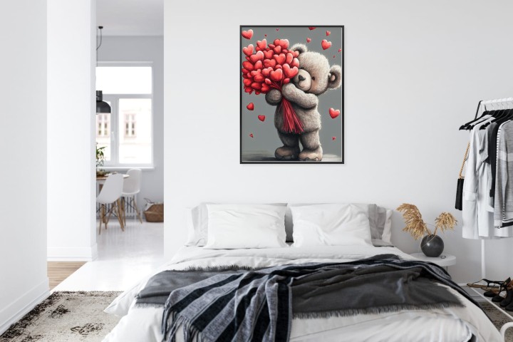 Plakat Niedźwiadek Z Serduszkami
