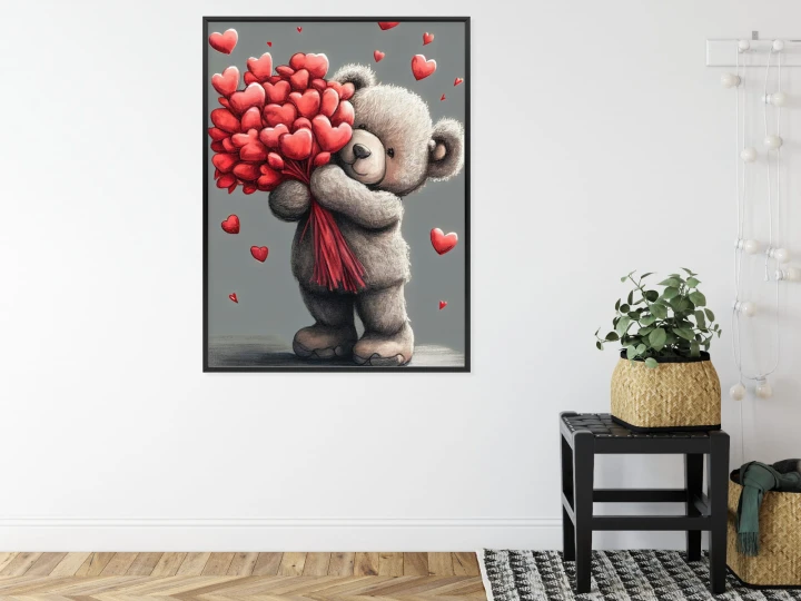 Plakat Niedźwiadek Z Serduszkami
