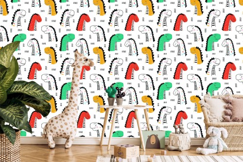Tapeta Kolorowe Dinozaury