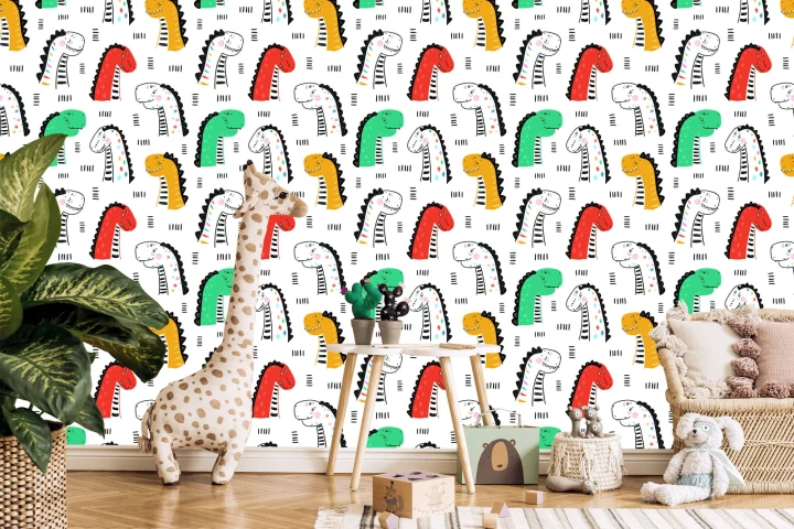 Tapeta Kolorowe Dinozaury