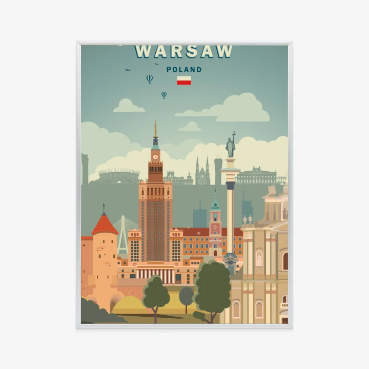Plakat Ilustracja Architektury W Stolicy Polski