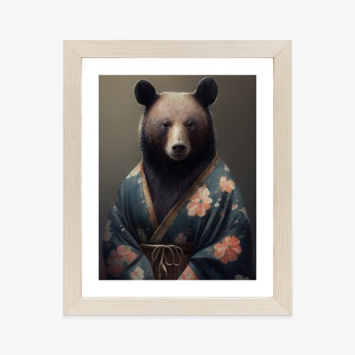 Plakat Niedźwiedź Ubrany W Kimono