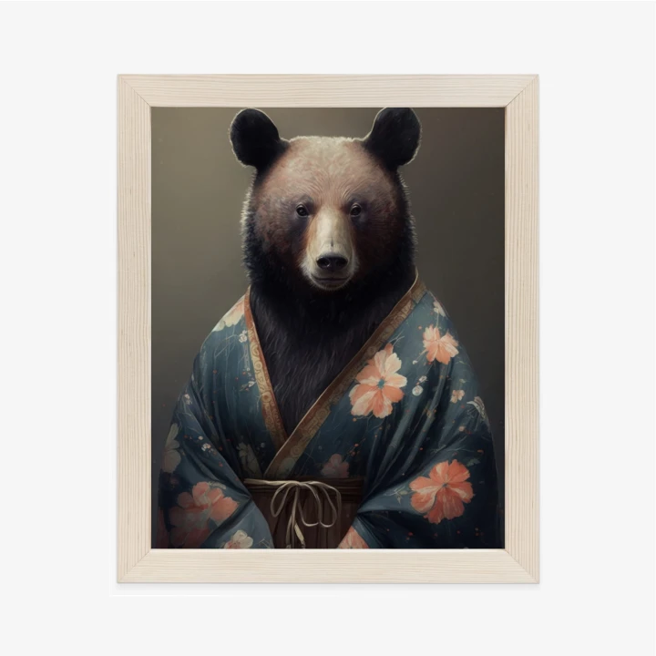 Plakat Niedźwiedź Ubrany W Kimono