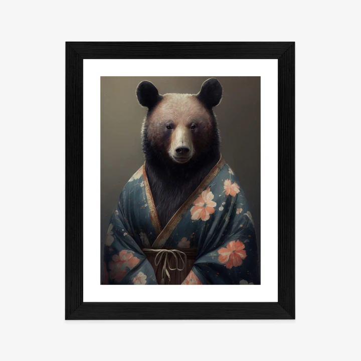 Plakat Niedźwiedź Ubrany W Kimono