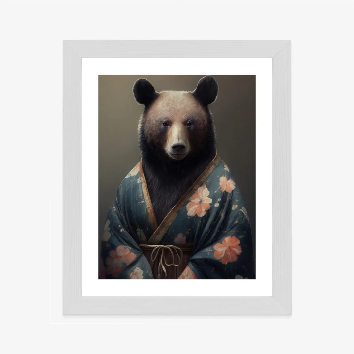 Plakat Niedźwiedź Ubrany W Kimono
