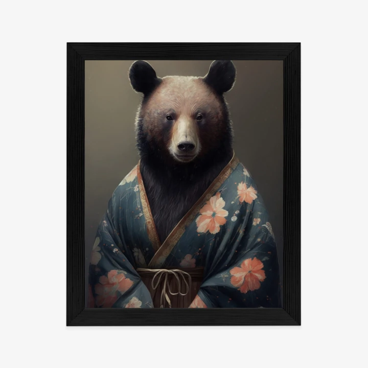 Plakat Niedźwiedź Ubrany W Kimono