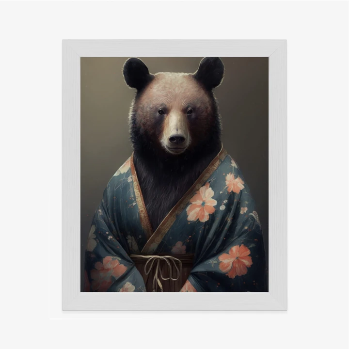 Plakat Niedźwiedź Ubrany W Kimono