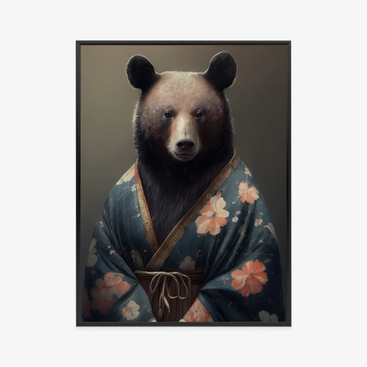 Plakat Niedźwiedź Ubrany W Kimono